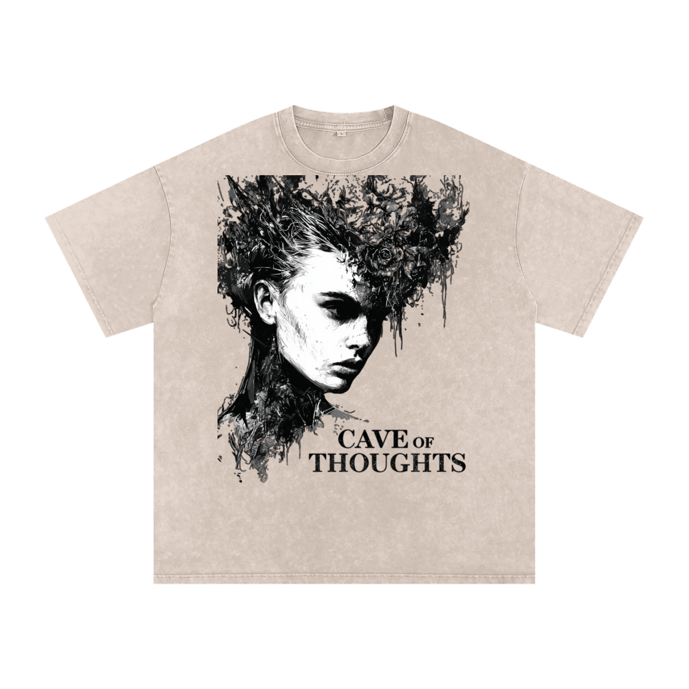 Snow Washed Oversized Cotton T-Shirt
