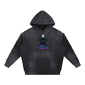Vintage Washed Frayed Fleece Hoodie