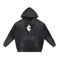 Vintage Washed Frayed Fleece Hoodie